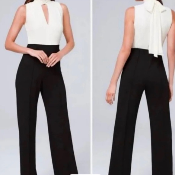 White House Black Market Pants - White House Black Market | Colorblock Tie Jumpsuit